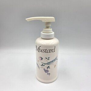 Pfaltzgraff April Mustard Pump Dispenser Condiment Serving Picnic